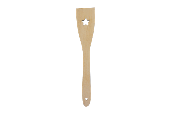  Pfannenwender, 30 cm Sternmotiv, Holz