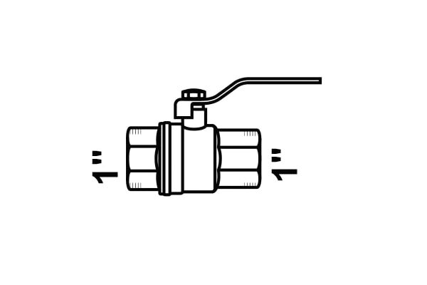  Kugelhahn 1" IG, messing vernickelt