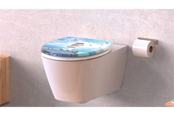  WC-Sitz, Duroplast, Absenkautomatik, Leuchtturm