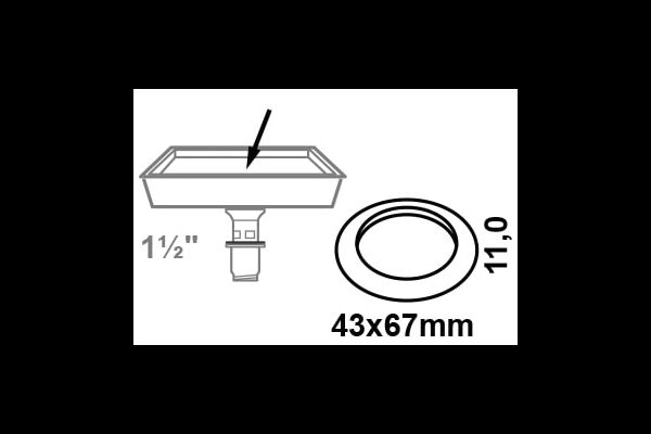  Ventilkelchdichtung konisch, Gummi, 1 1/2"