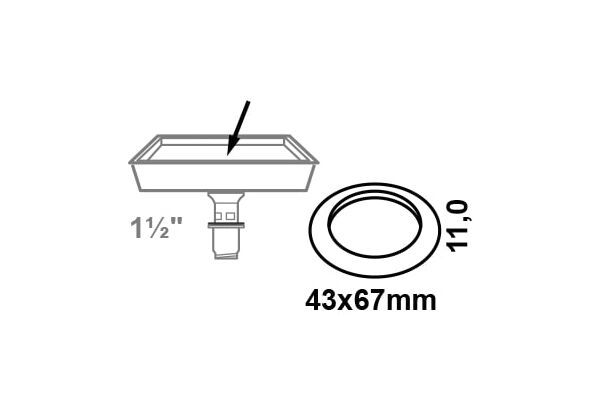  Ventilkelchdichtung konisch, Gummi, 1 1/2"
