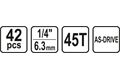  42 tlg. Steckschlüssel Set