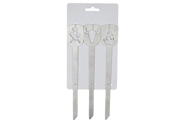 Hamburger Sticks Edelstahl 18,5 x 3 cm, 3 St.