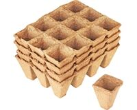 Anzuchttöpfe quadratisch, 4 cm, 48 Stck. (naturbraun)