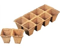 Anzuchttöpfe quadratisch, 6 cm, 24 Stck. (naturbraun)