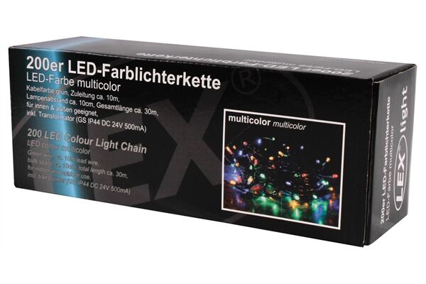  Lichterkette, Transformator, außen/innen, 200 LEDs