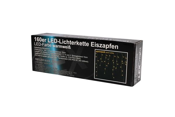  Lichterkette 160 LEDs, außen/innen, Eiszapfen