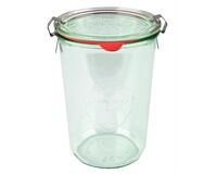WECK Sturzglas 850 ml, Glasdeckel, Gummiring