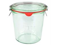 WECK Sturzglas 580 ml, Glasdeckel, Gummiring