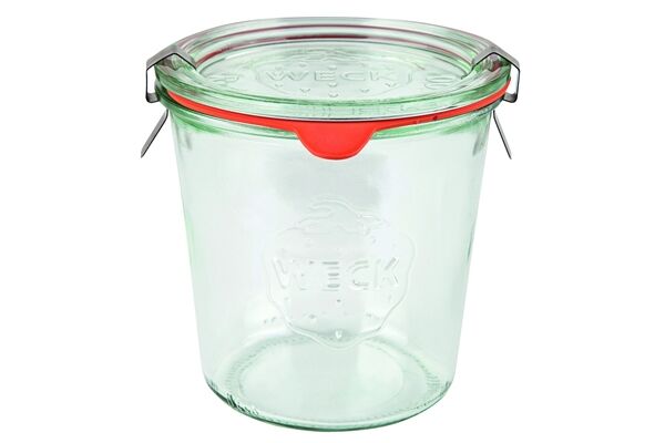  WECK Sturzglas 580 ml, Glasdeckel, Gummiring