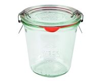 WECK Sturzglas 290 ml, Glasdeckel, Gummiring