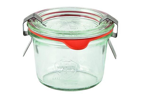  WECK Mini-Sturzglas 80 ml, Glasdeckel, Gummiring