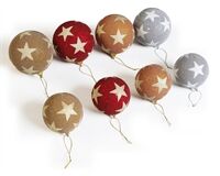 2 tlg. Weihnachtsbaumkugeln Set, Stern-Muster