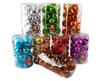 30 tlg. Christbaumkugeln Set, Kunststoff, Ø 4-7 cm