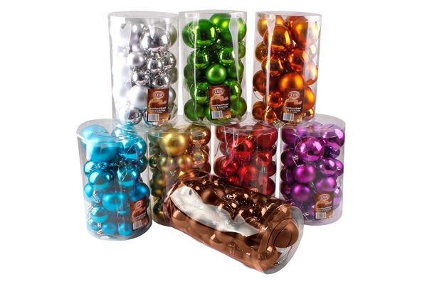  30 tlg. Christbaumkugeln Set, Kunststoff, Ø 4-7 cm