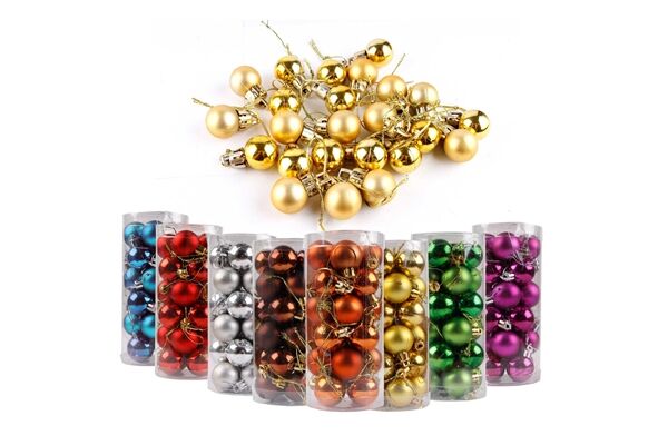  24 tlg. Christbaumkugeln Set, Kunststoff, Ø 3 cm