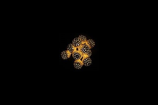  Lichterkette, Batterie, 10 x LED, WW, 1,2 m