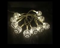 Lichterkette, Batterie, 10 x LED, WW, 1,5 m (silber)