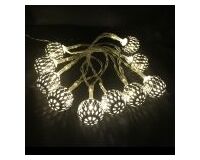 Lichterkette, Batterie, 10 x LED, WW, 1,5 m (silber)