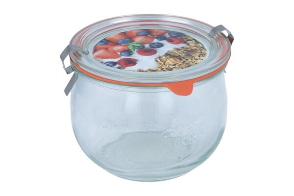  WECK Tulpenglas 580 ml, Glasdeckel, Gummiring