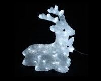 Deko Hirschfigur, Acryl, LED, 32,5 x 18 x 34,5 cm