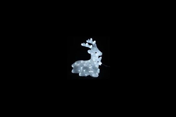 Deko Hirschfigur, Acryl, LED, 32,5 x 18 x 34,5 cm