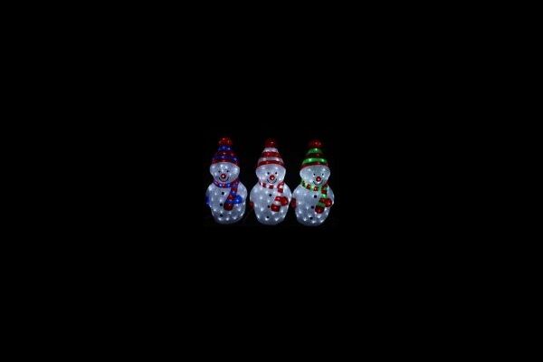 Deko-Schneemann, Acryl, LED, 46 x 26 x 16 cm