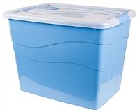 Box mit Deckel und Rollen, PP, 46x62x45 cm, 80 L (blau)
