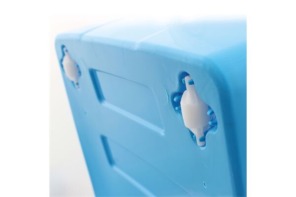  Box mit Deckel und Rollen, PP, 46x62x45 cm, 80 L