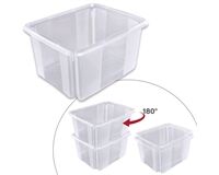 Dreh-/Stapel-Box, PP, 22x42x34,5 cm, 24 L (transparent)