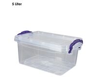 Box mit Deckel & Griffen, PP, 13,5x31x20 cm, 5 L (transparent)