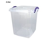 SOFIA Box mit Griffen, PP, 19,5x20x20cm, 4 L (transparent)