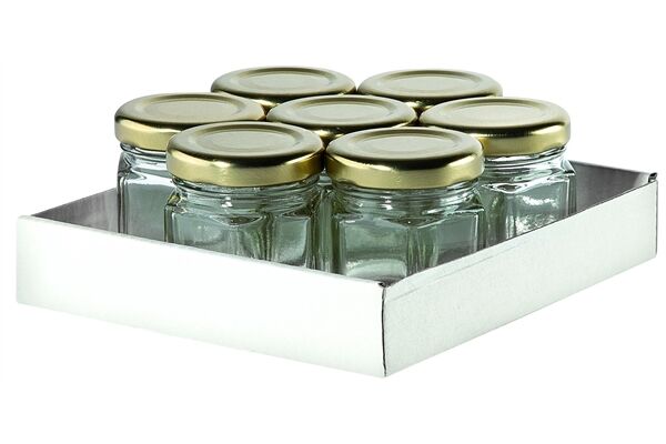  Mini-Konfitürenglas 47 ml im Tray, 6 St.