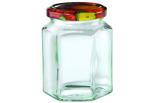  Konfitürengläser 287 ml, Deckel Obstdekor, 4 St.