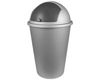 Abfalleimer mit Schiebedeckel, PP, 40x68 cm, 50 L (anthrazit/silber)
