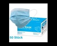 Medizinischemaske, PP, 3-lagig,17,5x9,5 cm, 50 St. (blau)