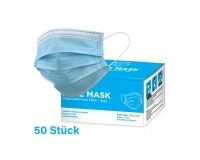 Medizinischemaske, PP, 3-lagig,17,5x9,5 cm, 50 St. (blau)