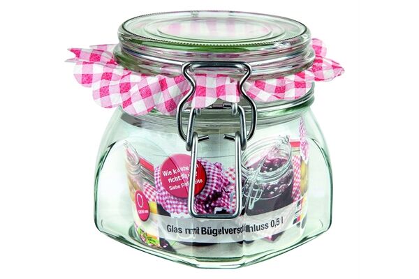  Glas mit Bügelverschluß, 0,5 L, Gothika