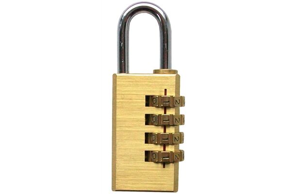  Zahlenvorhangschloß, messing, 35,5 x 3 mm