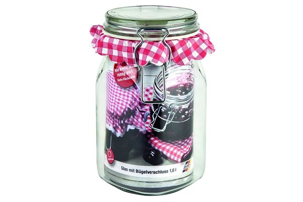  Glas mit Bügelverschluß, 1 L, Gothika