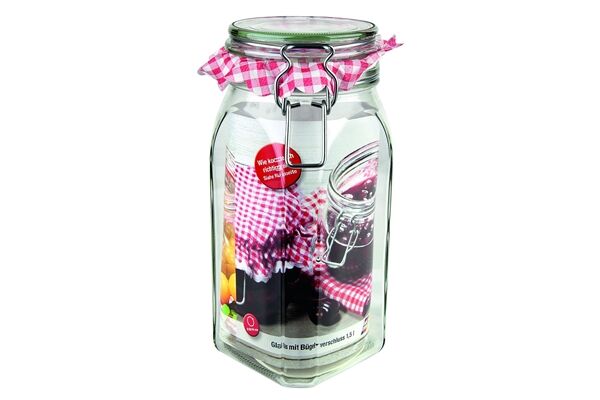  Glas mit Bügelverschluß, 1,5 L, Gothika