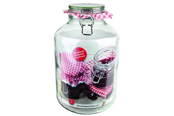  Glas mit Bügelverschluß, 5 L, rund