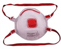 Feinstaubmaske FFP3, mit Ventil, EN 149:2001 (weiß/rot)