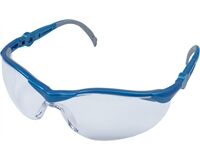 Schutzbrille, klar, verstellbare Bügel, EN 166 (blau)
