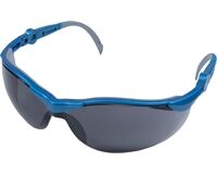 Schutzbrille, getönt, verstellbare Bügel, EN 166 (blau)