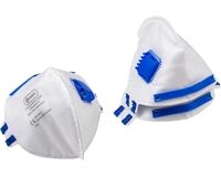 Falt-Maske FFP2, mit Ventil, EN 149:2001, 3 St. (weiß/blau)