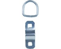 Zurröse mit D-Ring, verzinkt, 90 x 30 mm