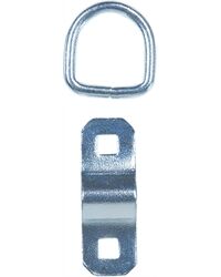 Zurröse mit D-Ring, verzinkt, 90 x 30 mm