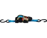 Automatik-Zurrgurt mit S-Haken, 3,5 m x 25 mm (blau)