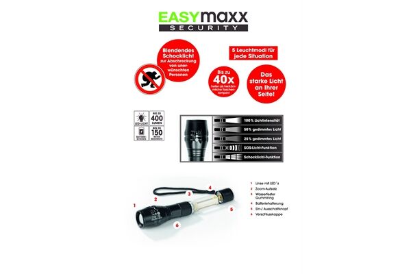  EASYmaxx Security Power-Taschenlampe